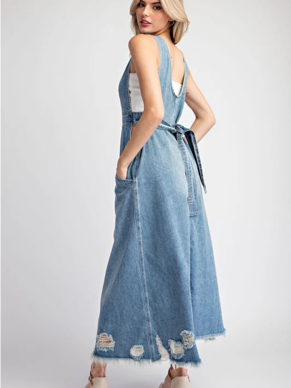 Free People Denim Strapless Dress